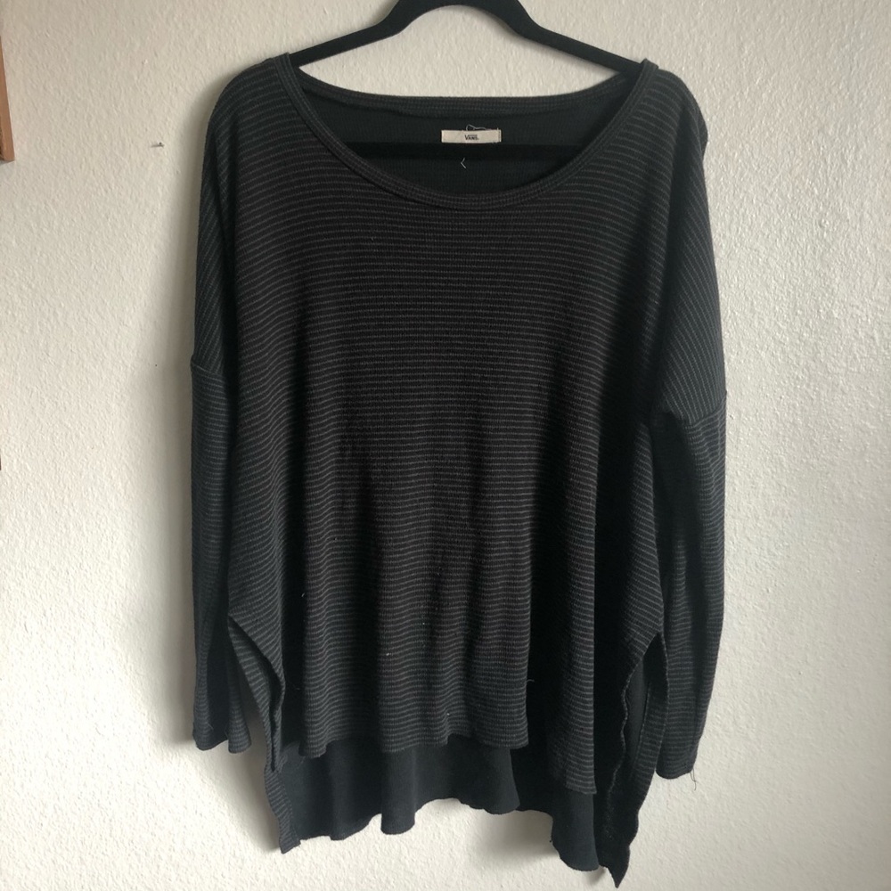 Slouchy Asymmetrical Striped Sweater